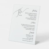Formal Wedding Menu Elegant White Black Sockelschild (Vorderseite)