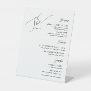 Formal Wedding Menu Elegant White Black Sockelschild