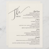 Formal Wedding Menu Elegantes Black Bone (Vorne/Hinten)