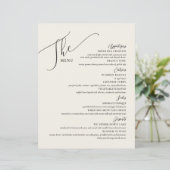 Formal Wedding Menu Elegantes Black Bone (Stehend Vorderseite)