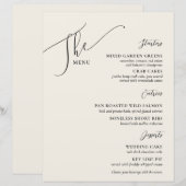 Formal Wedding Menu Elegantes Bone Black (Vorne/Hinten)
