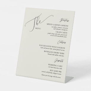 Formal Wedding Menu Elegantes Bone Black Sockelschild