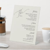 Formal Wedding Menu Elegantes Bone Black Sockelschild (In SItu)