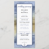 Formal #Wedding Modern #Nautical Dusty Blue & Gold Programm (Vorderseite)