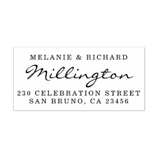 Formal Wedding Names Calligraphy & Rücksendeadress Gummistempel