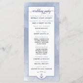 Formal #Wedding #Nautical Navy Dusty Blue Wedding Programm (Rückseite)