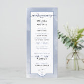 Formal #Wedding #Nautical Navy Dusty Blue Wedding Programm (Stehend Vorderseite)