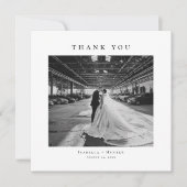 Formal Wedding Photo Thank You Card With Note Dankeskarte (Vorderseite)