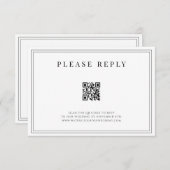 Formal Wedding QR Code RSVP Card Begleitkarte (Vorne/Hinten)