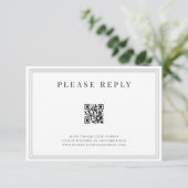 Formal Wedding QR Code RSVP Card Begleitkarte (Stehend Vorderseite)