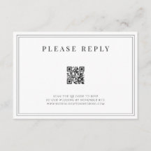 Formal Wedding QR Code RSVP Card