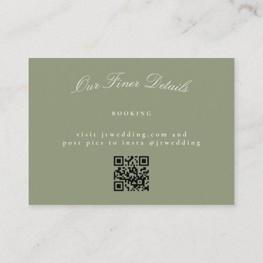 Formal Wedding QR CODE UAWG Mitteilungskarte (Rückseite)