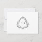 Formal Wedding Wappen Monogram Logo-UAWG RSVP Karte (Rückseite)
