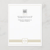 Formal Wedding White Gold Einladung Classic Monogr (Rückseite)