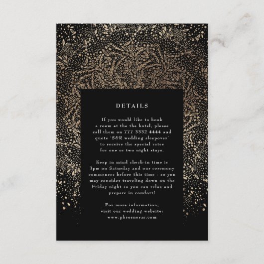 Formal Whimsical Hand gezogen Schwarz und Gold Man Begleitkarte (Vorderseite)