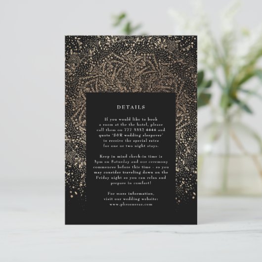 Formal Whimsical Hand gezogen Schwarz und Gold Man Begleitkarte (Stehend Vorderseite)