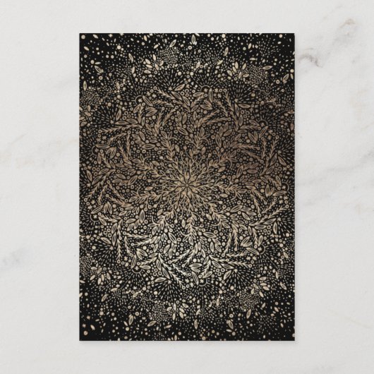 Formal Whimsical Hand gezogen Schwarz und Gold Man Begleitkarte (Rückseite)