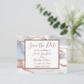 Formal White Agate Save the Date Postkarten (Stehend Vorderseite)