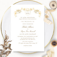 Formal White and Gold verzauberte Monogram Wedding
