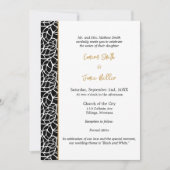 Formal White & Black Botanical Border Wedding Einladung (Vorderseite)