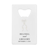 Formal White Bow Ribbon Elegant Wedding Geldbeutel Flaschenöffner (Rückseite)