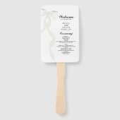 Formal White Bow Ribbon Elegant Wedding Program Fächer (Vorderseite)