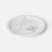 Formal White Bow Ribbon Elegante Hochzeit Pappteller (Schrägansicht)