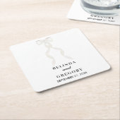 Formal White Bow Ribbon Elegante Hochzeit Rechteckiger Pappuntersetzer (angewinkelt)