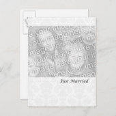 Formal White Just Married Ankündigungspostkarte (Vorne/Hinten)