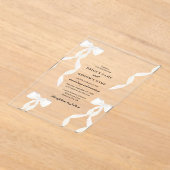 Formal White Ribbon feierliche Hochzeit Acryleinladungen (Ablage )