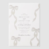 Formal White Ribbon feierliche Hochzeit Pergament Einladungen (Vorderseite)