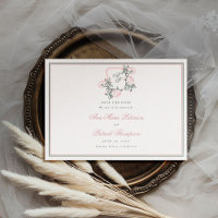 Formal Wilde Rose Wappen Preppy Pink Hochzeit