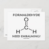 Formaldehyde brauchen Embalming? (Chemie-Spaß) Postkarte (Vorne/Hinten)
