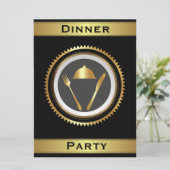 Formale Abendessen-Party Einladungs-Schablone Einladung (Stehend Vorderseite)