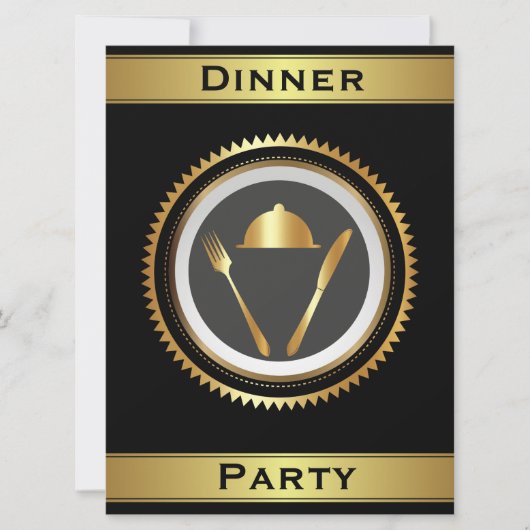 Formale Abendessen-Party Einladungs-Schablone Einladung (Vorderseite)
