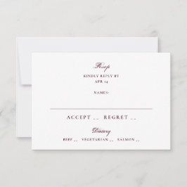 Formale Burgunder Schrift Hochzeit RSVP Karte