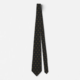 Formale dunkle Kohle, winzige goldene Motive, Kraw Krawatte