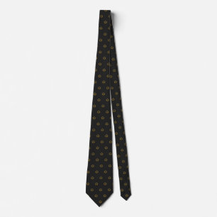 Formale dunkle Kohle, winzige goldene Motive, Kraw Krawatte
