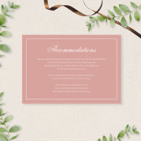 Formale Dusty Rose Schrift Hochzeitsunterkünfte