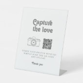 Formale einfache Capture the Love Hochzeit Sockelschild (Vorderseite)