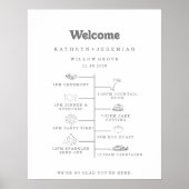 Formale einfache DIY-Hochzeits-Willkommens-Zeitach Poster (Vorne)