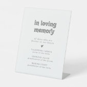 Formale einfache Hochzeit In Loving Memory Sockelschild (Vorderseite)