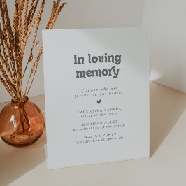 Formale einfache Hochzeit In Loving Memory Sockelschild