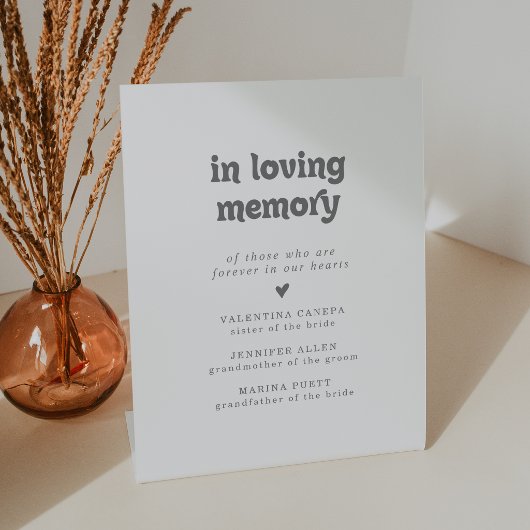Formale einfache Hochzeit In Loving Memory Sockelschild