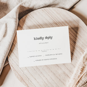 Formale einfache Hochzeit RSVP Karte