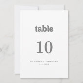 Formale einfache Hochzeitstischnummern Einladung (Rückseite)