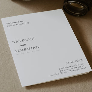 Formale einfache minimale gefaltete Hochzeit Programm
