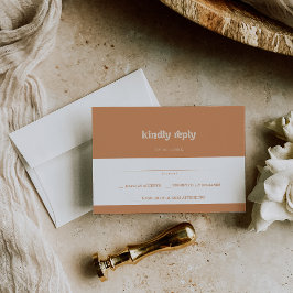Formale einfache minimale Terrakotta-Hochzeit RSVP Karte