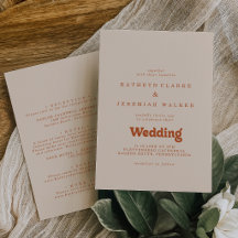Formale einfache Terrakotta-Hochzeit vorne und hin