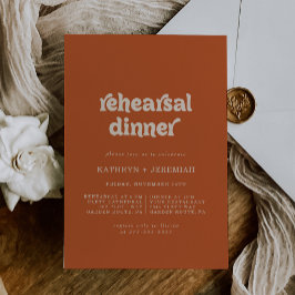 Formale einfache Terrakotta Hochzeitsprobe Dinner- Einladung